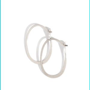 Melissa Joy Manning Oval Hoops, NWT, silver, 3/4”